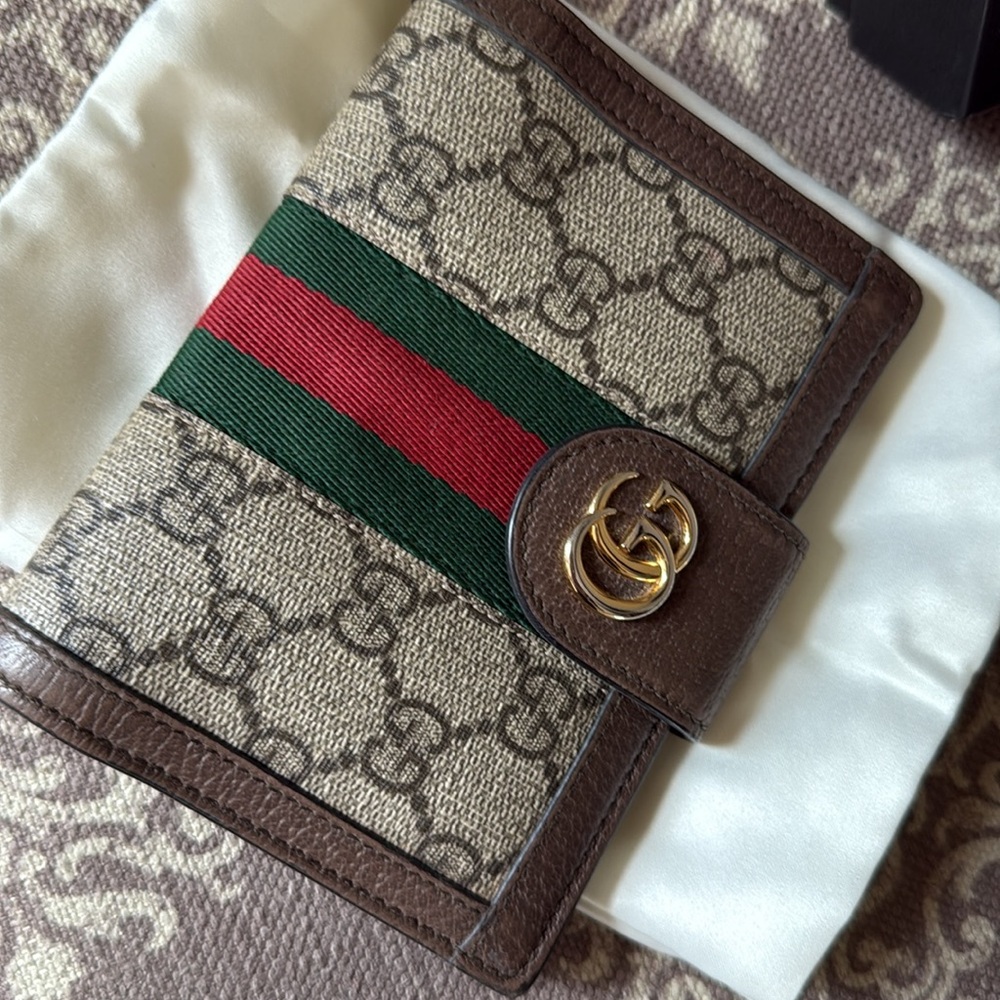 Gucci GG Supreme Monogram Web Ophidia Passport Case W/ COA BOX+DUST BAG - Picture 13 of 16